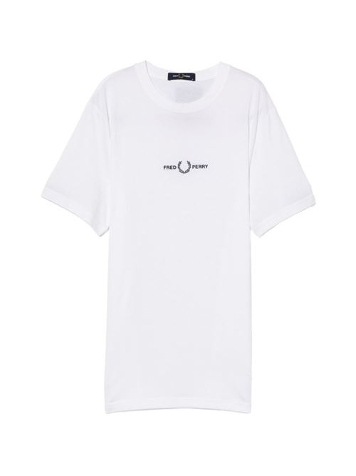 T-shirt uomo Fred Perry manica corta bianca con logo FRED PERRY | M4580100